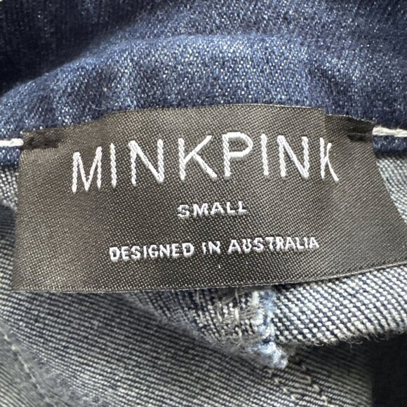 Mink Pink Australian, Wide Leg Jeans, tie belt, dark blue, 29.5 inseam - Picture 9 of 9